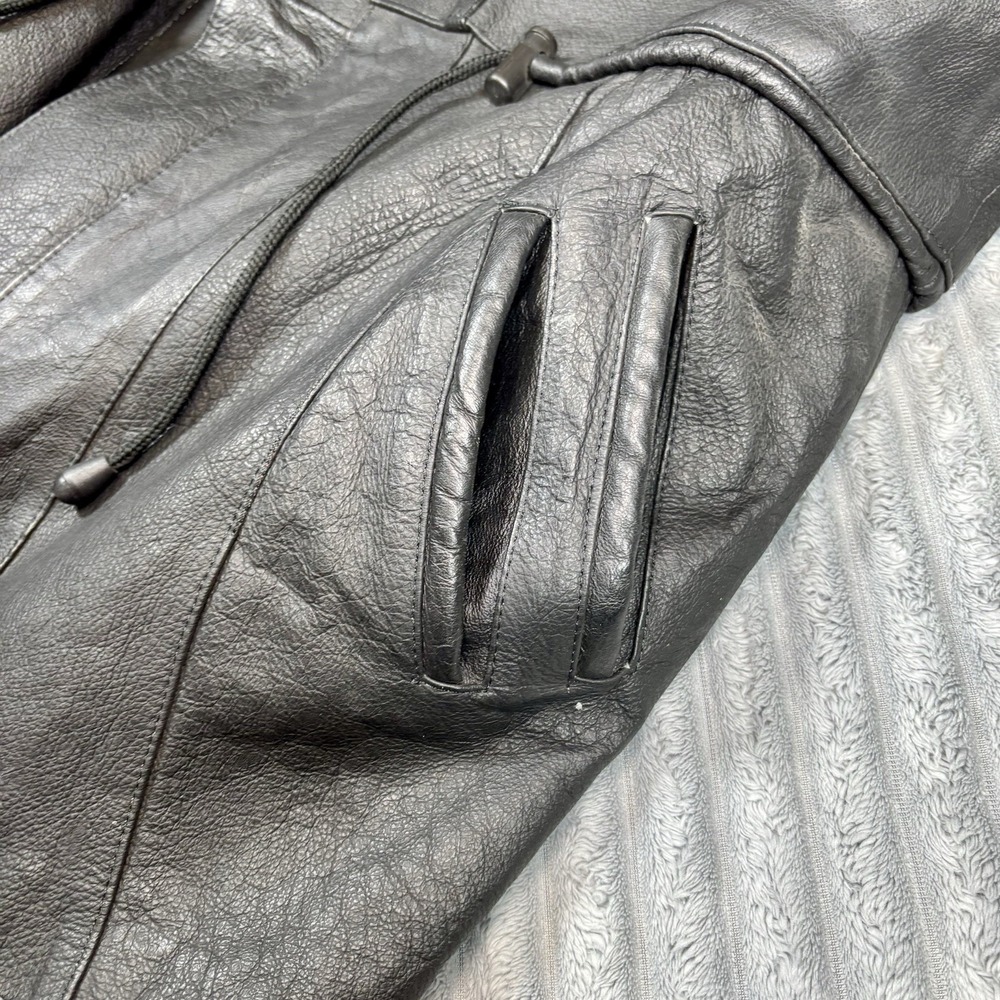 CIDPAO Men's Genuine Leather Jacket‎ L Coat Black Zip Snap Made in Mexico - Picture 8 of 16